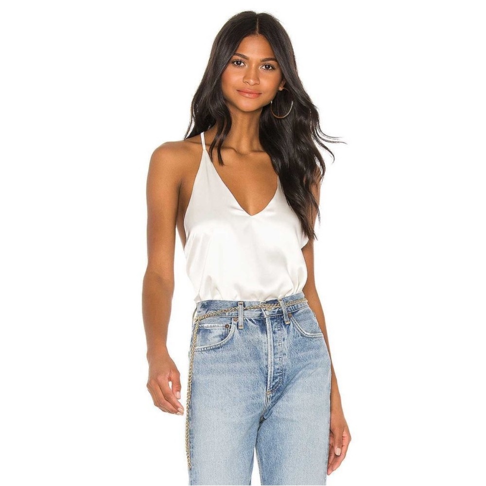 NWT ALIX NYC ivory Bassett satin bodysuit